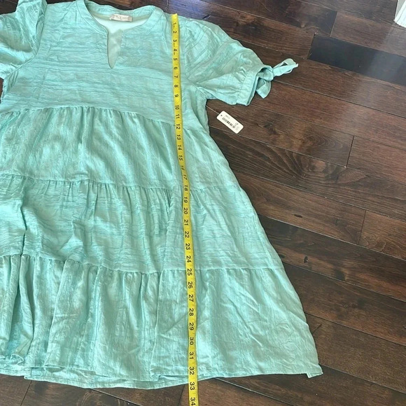 Altar’d State light green short sleeved dress Tiered Flowy Women’s size S NWT - Picture 8 of 12